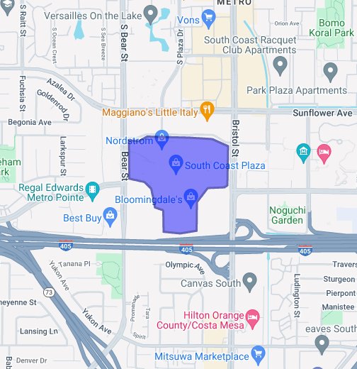 South Coast Plaza Map (Bridge) [Level 1] - Costa Mesa, CA - 'You Are Here'  Maps on