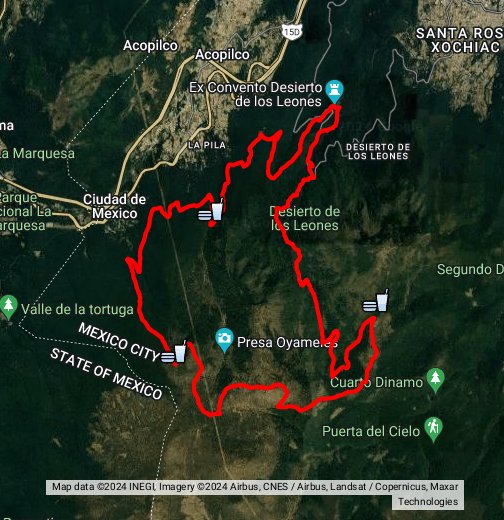 30k Trail Desierto de los Leones 2017 - Google My Maps