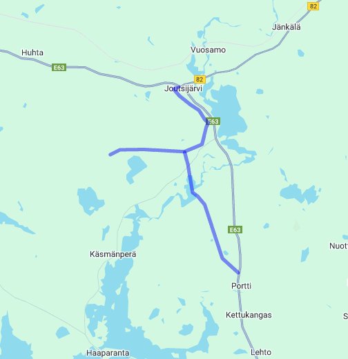 Joutsijärvi kelkkareitti kaupalle ja Sallan reitille - Google My Maps
