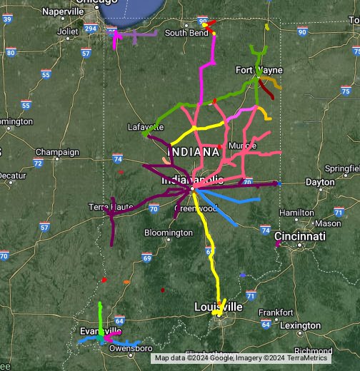 Indiana Interurban Railway Map Indiana Interurban Railroads E-Book - Google My Maps