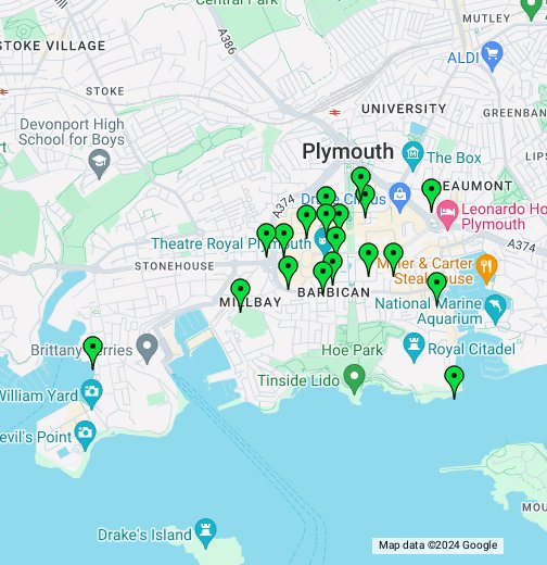 Map Of Plymouth City Centre Plymouth City Centre Public Car Parks - Google My Maps