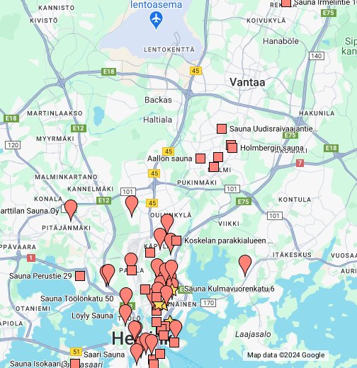 Helsingin yleiset saunat - Google My Maps