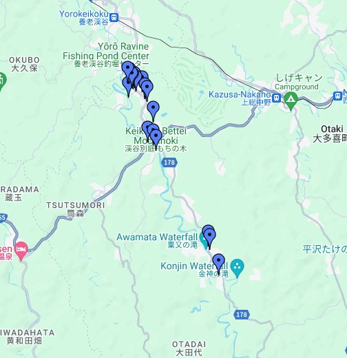 養老渓谷飲食店 宿泊施設マップ Google My Maps