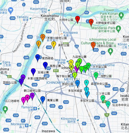 愛知県一宮市の施設案内図21 - Google My Maps