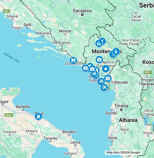 Montenegron kartta - Google My Maps