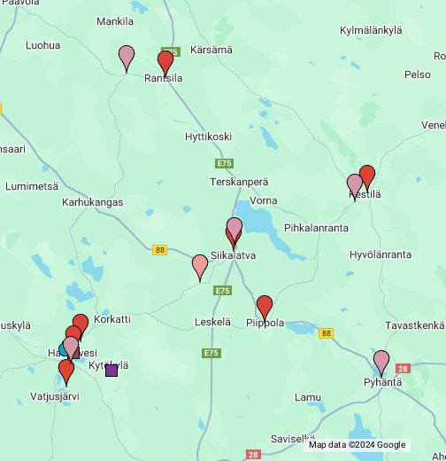 Uskonnot kartalla - Haapaveden-Siikalatvan seutukunta - Google My Maps