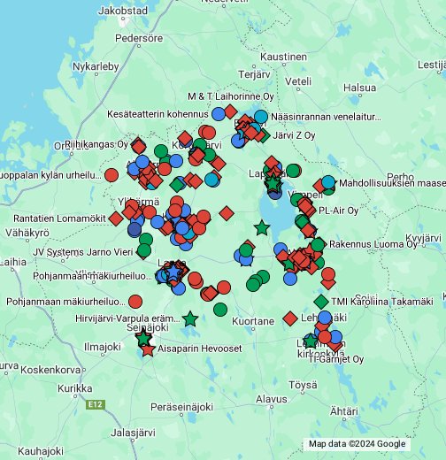 Hankkeet 2014-2020 - Google My Maps