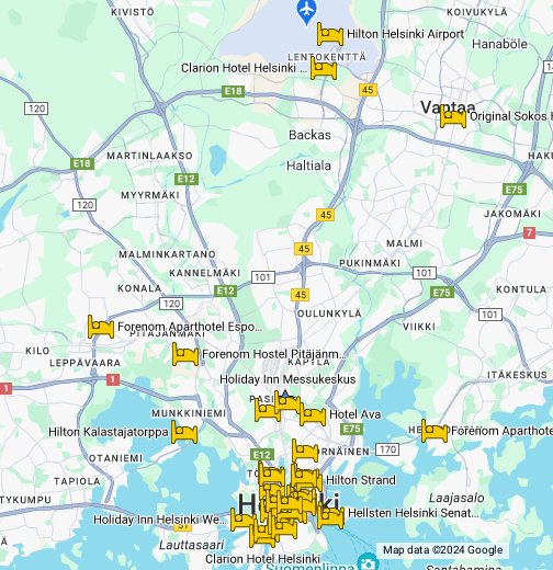 W75 hotels - Google My Maps
