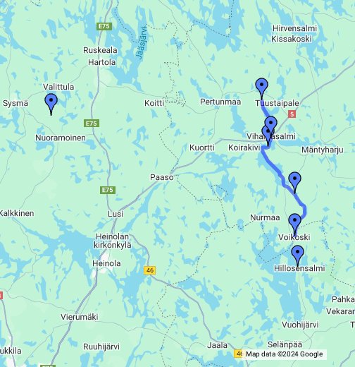 Melontareitti Lahnavesi - Voikoski – Google My Maps
