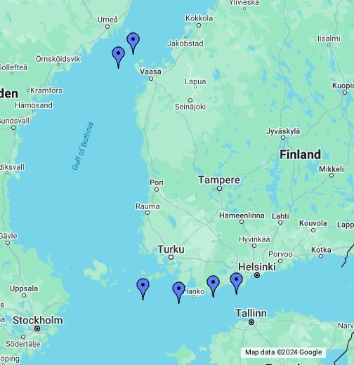 Fyrar i Finland – Google My Maps