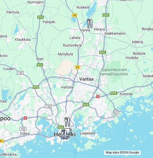 Ravintolat – Google My Maps