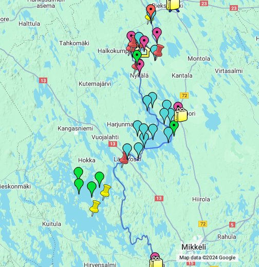 WildCanoe: River Naarajoki Route – Google My Maps