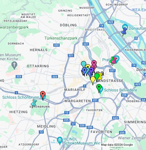 wienin kartta Wien Nahtavyydet Kartalla Google My Maps wienin kartta
