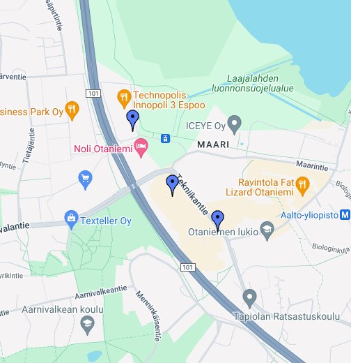 Technopolis Otaniemi – Google My Maps