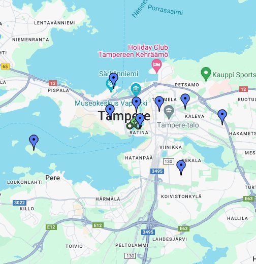 Tanssipidot 2012 Tampere -tapahtumapaikat – Google My Maps