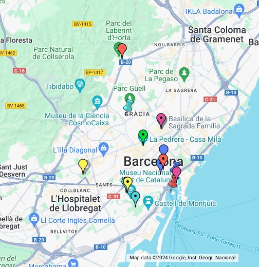 barcelona kartta Barcelona nähtävyydet kartalla – Google My Maps