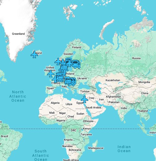 Laulun Ystävät maailmalla – Google My Maps