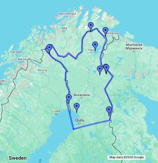 Fishing in northern Finland – Google My Maps