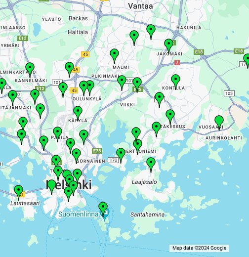 www helsingin kartta fi Kirkot Helsingissä – Google My Maps