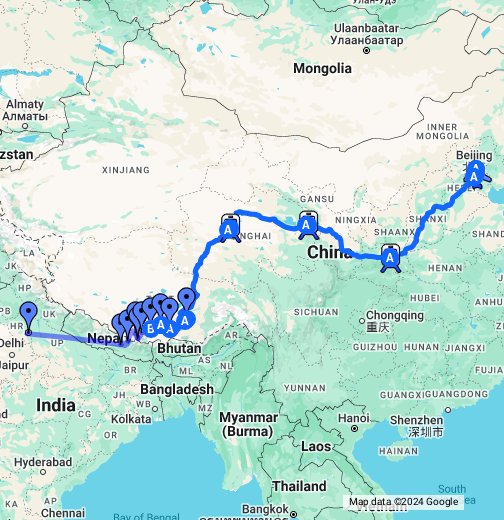 Tiibetin kiertomatka - Kiina,Tiibet, Nepal & Intia – Google My Maps