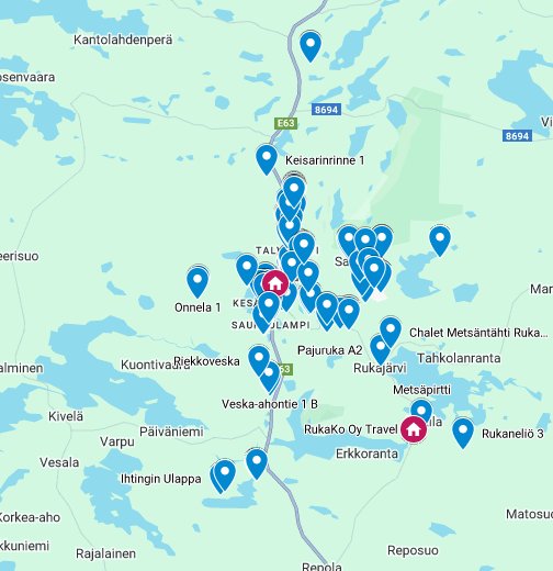 RukaKo Oy Travel / Mökkivaraamo Holiday Home Rental – Google My Maps