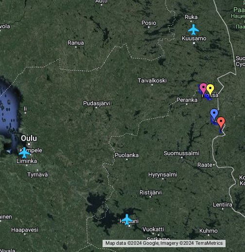 Finnish border hiking tour – Google My Maps