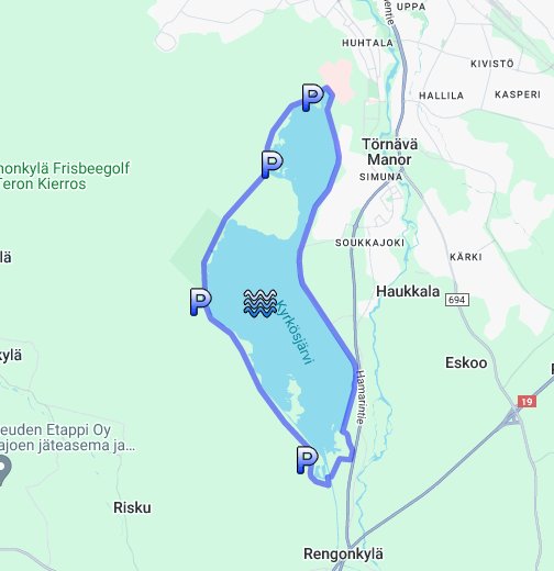 Kyrkösjärven reitti – Google My Maps