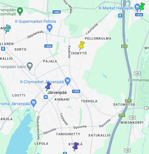 Järvenpää kaupunki / Nuorisotyö – Google My Maps