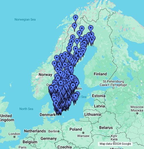 Ruotsi leirintä – Google My Maps