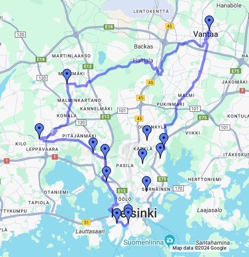 Tour de Metropolia – Google My Maps