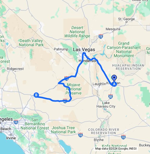 Day 11: Kingman (AZ) - Las Vegas (NV) - Barstow (CA) – Google My Maps