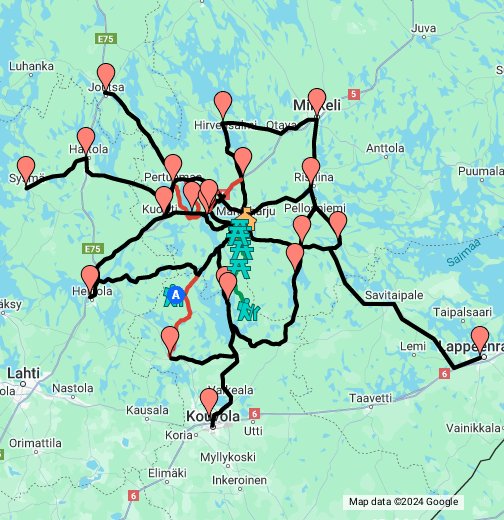 Mäntyharjun pyöräilyreitit – Google My Maps