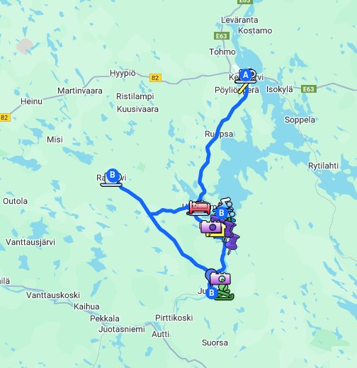 Pyöräily Kemijärvi-Luusua-Raajärvi-Juujärvi – Google My Maps