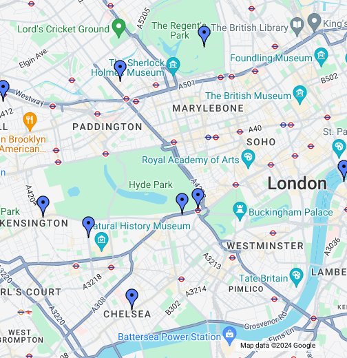 Les quartiers prisés de Londres – Google My Maps