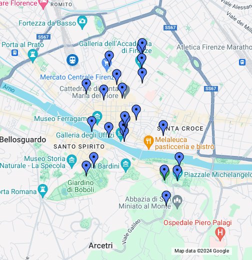 firenze térkép Firenze nevezetességei – Google Saját térképek