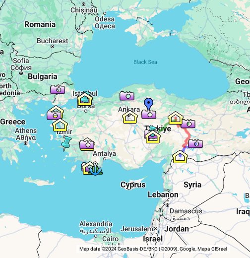 トルコ旅行 Google マイマップ