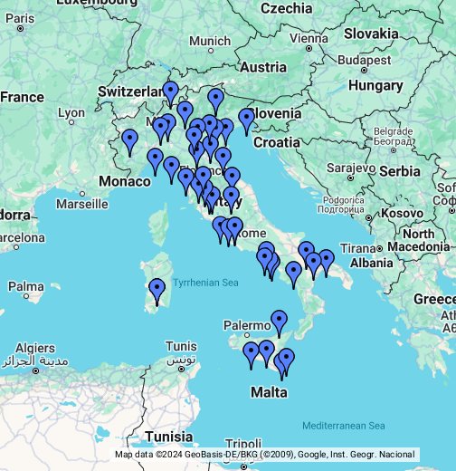 イタリアの世界遺産 Google マイマップ