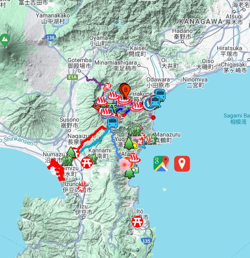 箱根 湯河原 熱海 Google マイマップ