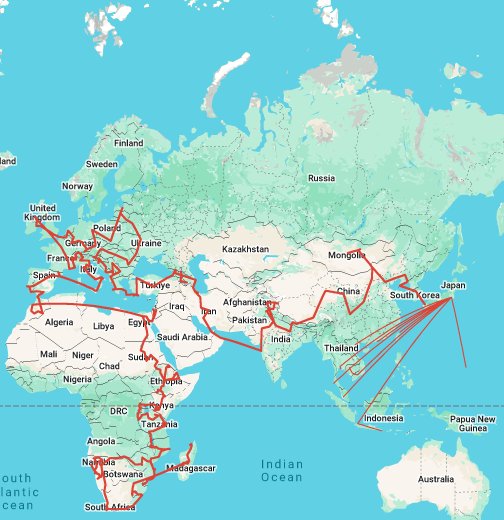 世界一周ルート Google マイマップ