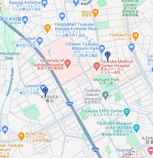 筑波大学近辺の投票所 Google マイマップ