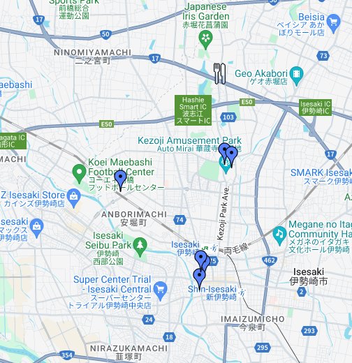 群馬県伊勢崎市観光地図 - Google マイマップ