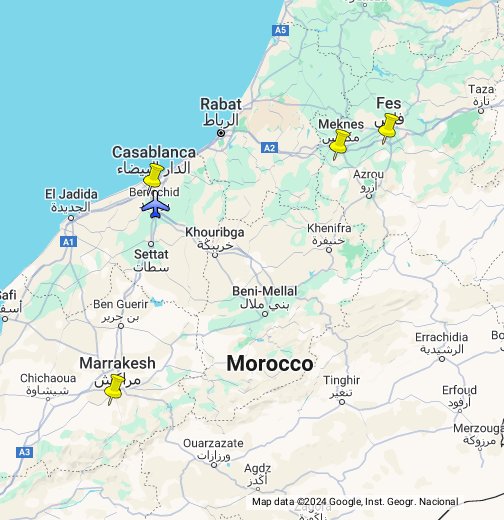 モロッコ詳細図 Google マイマップ