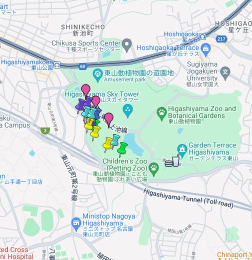 名古屋市東山動物園 本園を案内 Google マイマップ