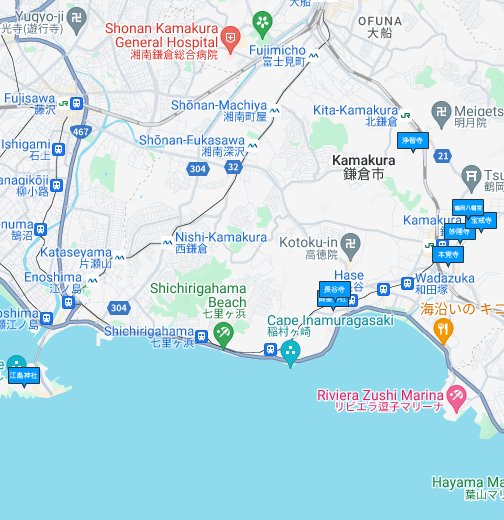 鎌倉 江ノ島 七幅神めぐり Google マイマップ
