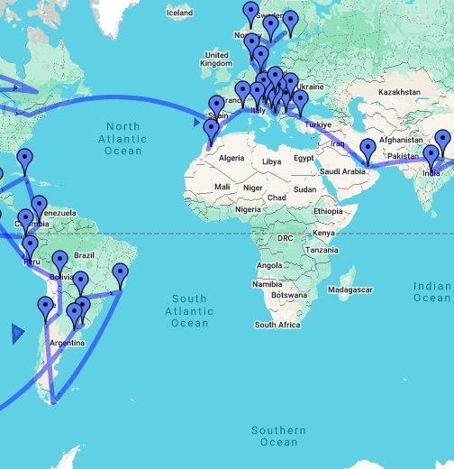 세계여행경로 - Google 내 지도