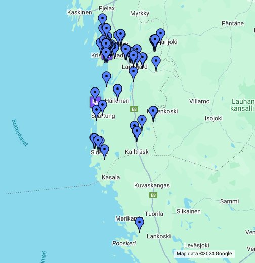 Matkailupalvelukartta, Kristiinankaupunki - Turistservicekarta,  Kristinestad – Google Mina kartor