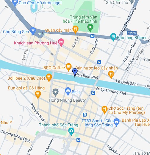 Thành phố Sóc Trăng Google Maps 2024 sẽ cho bạn cái nhìn toàn cảnh về thành phố đầy tiềm năng này. Bạn sẽ được khám phá và tìm hiểu thêm về các điểm đến hấp dẫn của Sóc Trăng. Điều đặc biệt là bạn có thể trải nghiệm một cách dễ dàng và thuận tiện thông qua Google Maps. Hãy xem hình ảnh liên quan để biết thêm chi tiết.