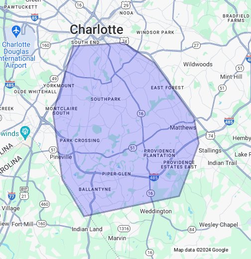 Map Of South Charlotte South Charlotte, Nc - Google My Maps