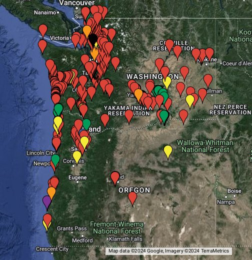 Pacific Northwest Siren Map Google My Maps