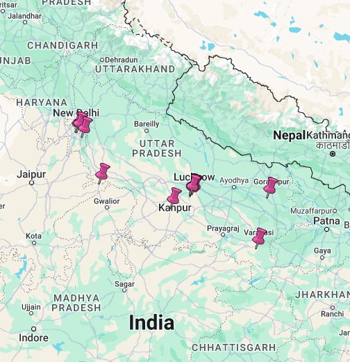 Satellite Map Of Uttar Pradesh Uttar Pradesh   Google My Maps
